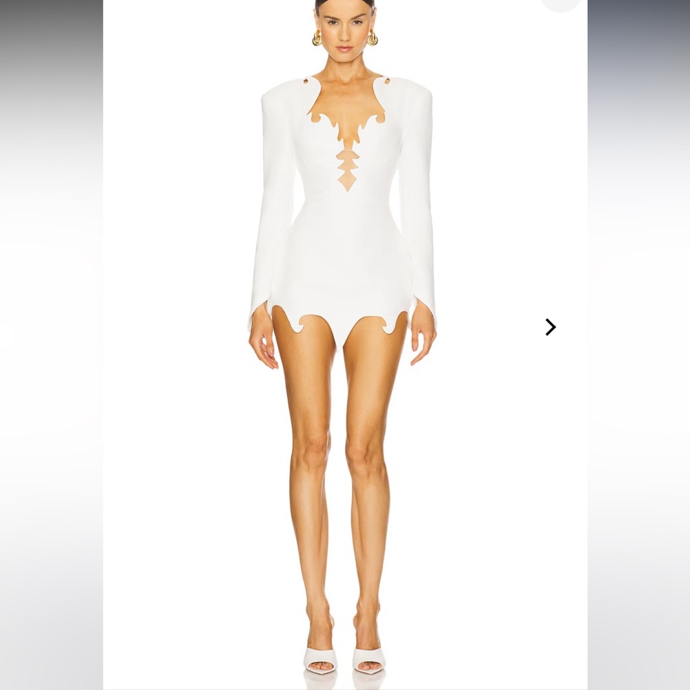 The Dolls House Aurora Mini Dress in Ivory M